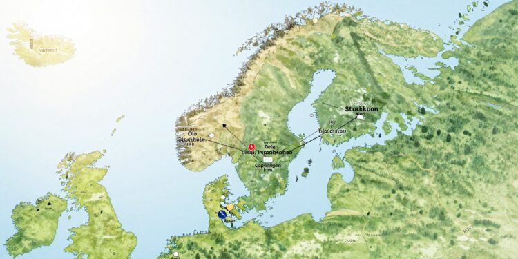 Entfernungstabelle Skandinavien