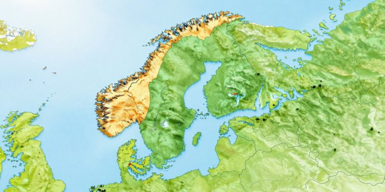 Norwegen Landkarte