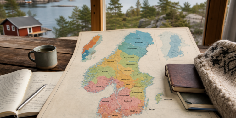 Schweden-Karte: Landschaften, Landesteile und Län im Überblick