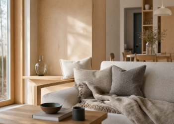Skandinavisch wohnen mit Holz, Glas und Naturtextilien